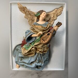 Vintage Hallmark Heavenly Minstrel Angel Tree Trimmer Ornament 1980*Damaged Box